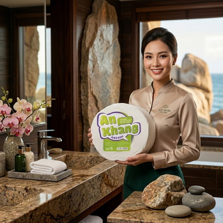 Horeca Việt Nam cung cấp giấy vệ sinh cuộn lớn Hòn Rơm uy tín