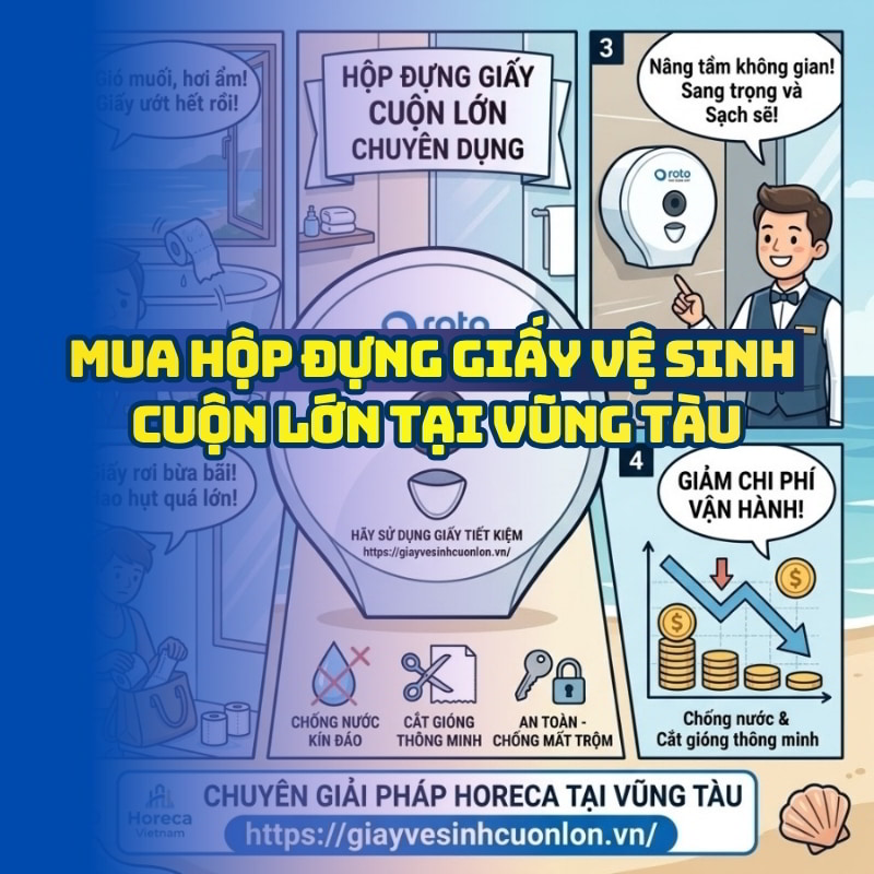 Horeca Việt Nam cung cấp hộp đựng giấy vệ sinh cuộn lớn vũng tàu giá tốt lắp đặt tận nơi