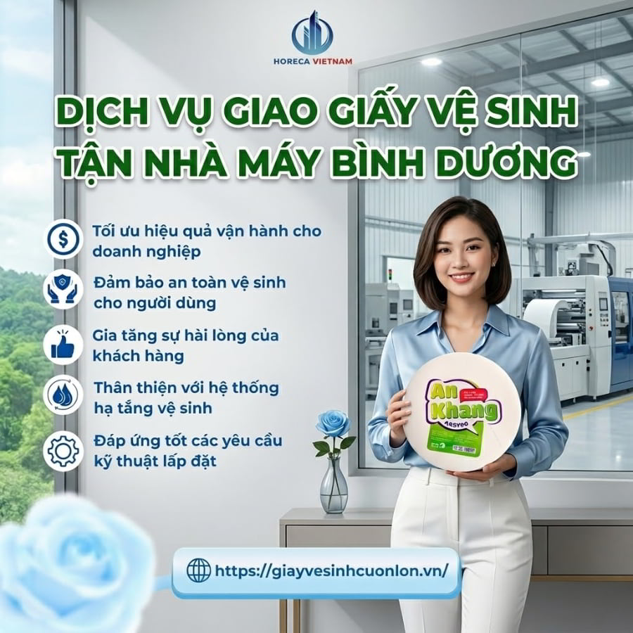 Horeca Việt Nam giao giấy vệ sinh tận nhà máy bình dương giá tốt giao hàng tận nơi