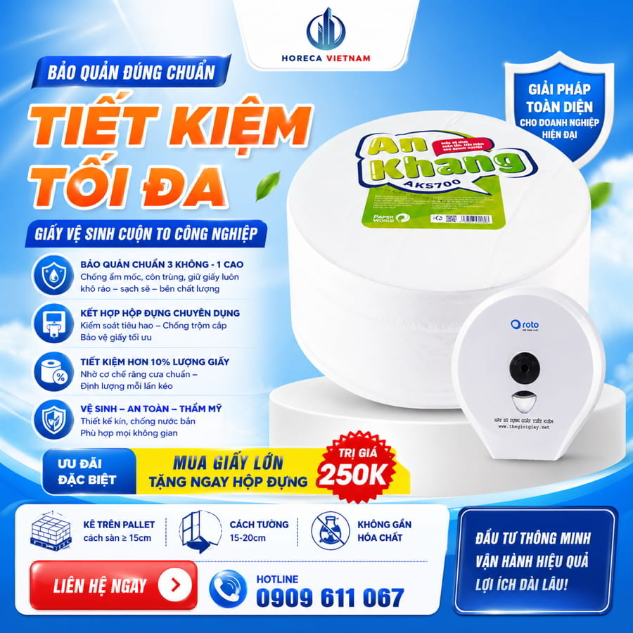 Hướng dẫn bảo quản và sử dụng giấy vệ sinh cuộn lớn tại Hà Nội mới nhất