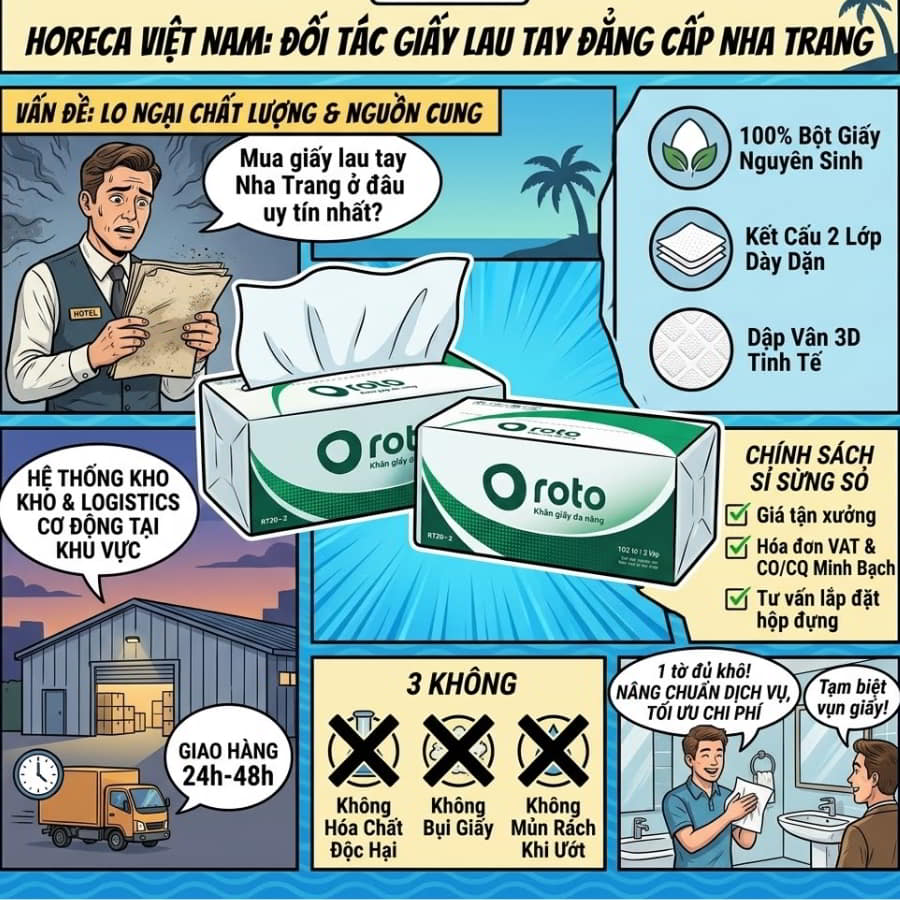 Mua giấy lau tay đa năng Nha Trang cao cấp giao hàng tại Horeca Việt Nam