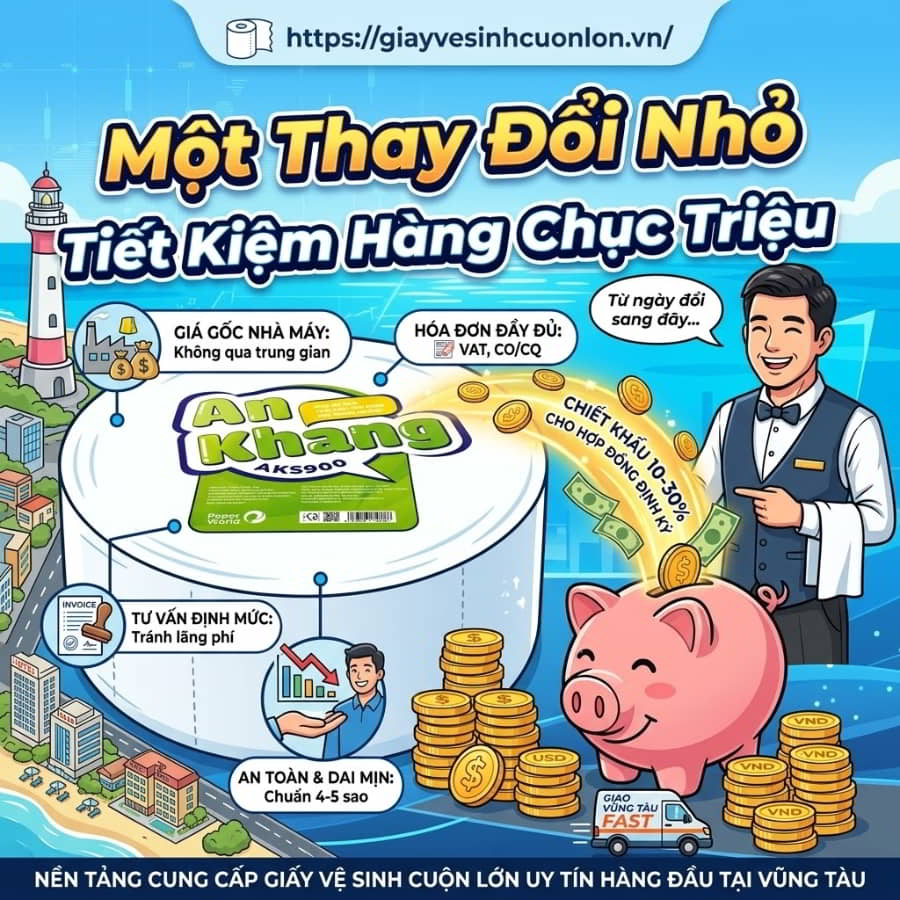 Mua sỉ giấy vệ sinh cuộn lớn ở vũng tàu giá tốt tại Horeca Việt Nam