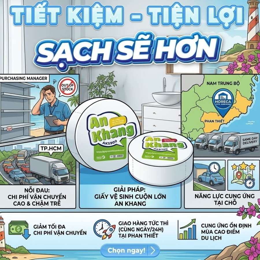 Cung cấp giấy vệ sinh Horeca chi nhánh Nam Trung Bộ giá tốt nhất