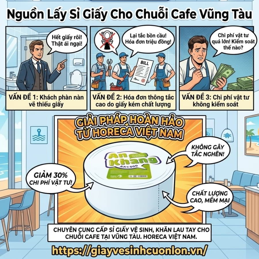 Nguồn sỉ giấy vệ sinh cho quán cafe Vũng Tàu uy tín giá sỉ tốt nhất