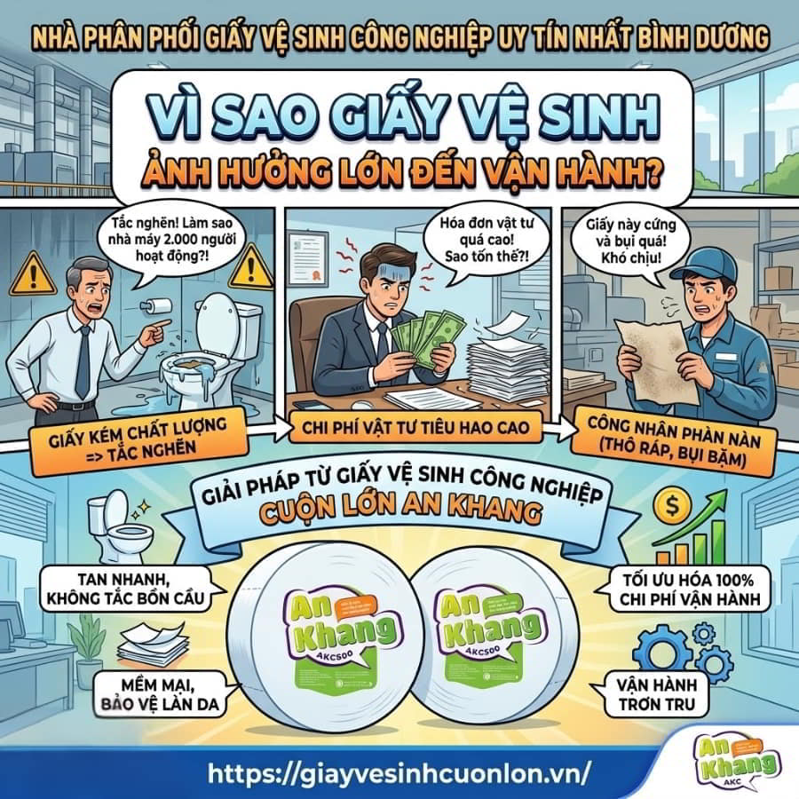 Nhà phân phối giấy vệ sinh công nghiệp Bình Dương uy tín giá sỉ tốt nhất