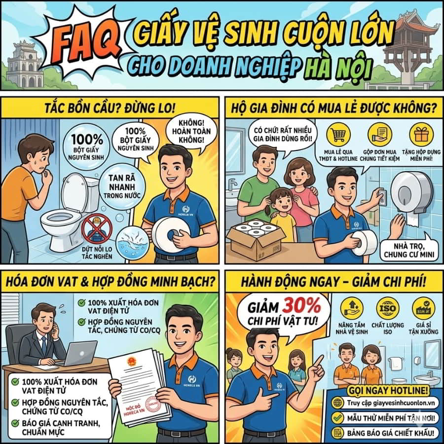 Những câu hỏi thường gặp về giấy vệ sinh cuộn lớn tại Hà Nội