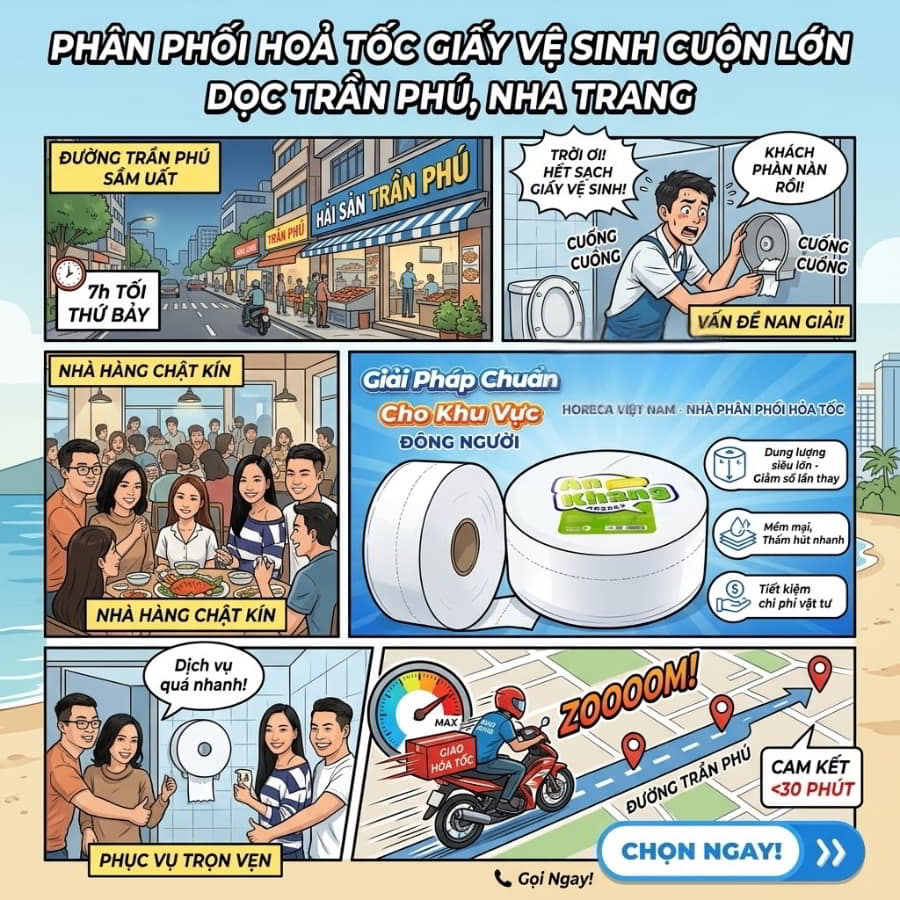 Mua giấy vệ sinh cuộn lớn đường Trần Phú uy tín giá sỉ tốt nhất tại Horeca Việt Nam