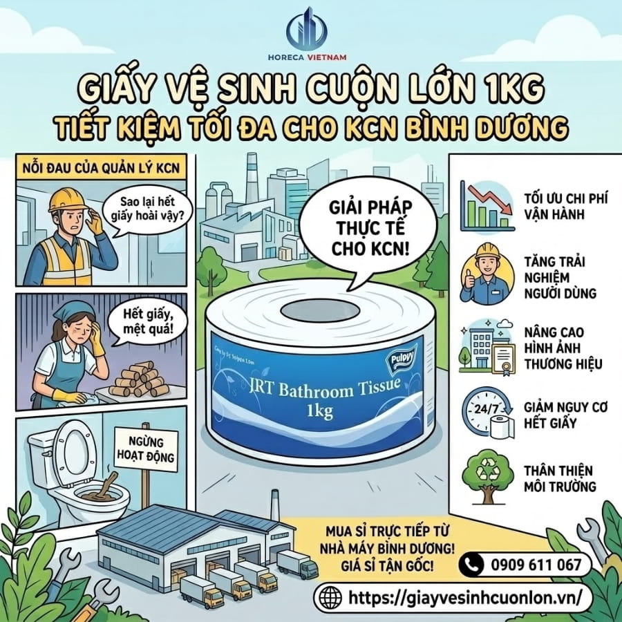 Mua sỉ giấy vệ sinh cuộn lớn 1kg tại bình dương uy tín giá tốt nhất tại Horeca Việt Nam