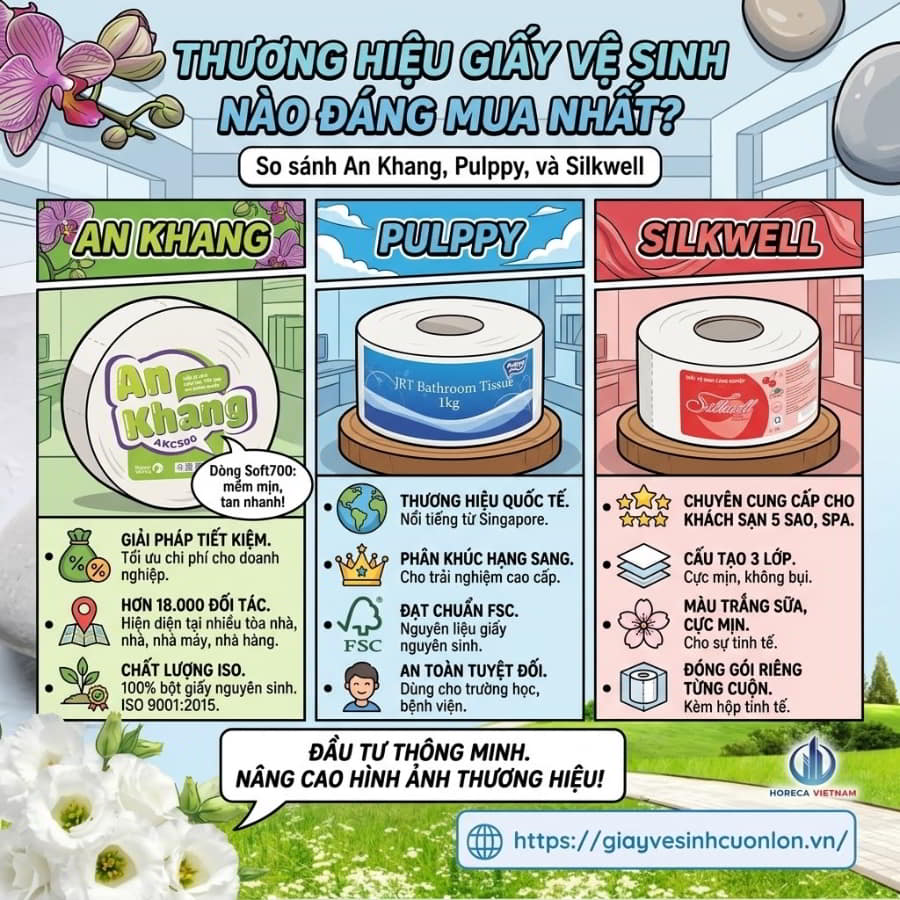 Thương hiệu giấy vệ sinh cuộn lớn tại Vũng Tàu đáng mua nhất 2026