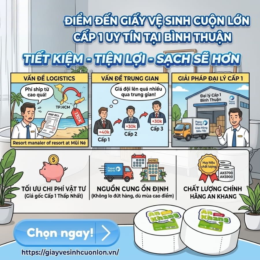 Đại lý giấy vệ sinh Bình Thuận uy tín giá sỉ tốt nhất tại Horeca Việt Nam