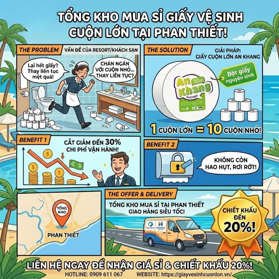 Mua sỉ giấy vệ sinh Phan Thiết uy tín giá tốt tại Horeca Việt Nam