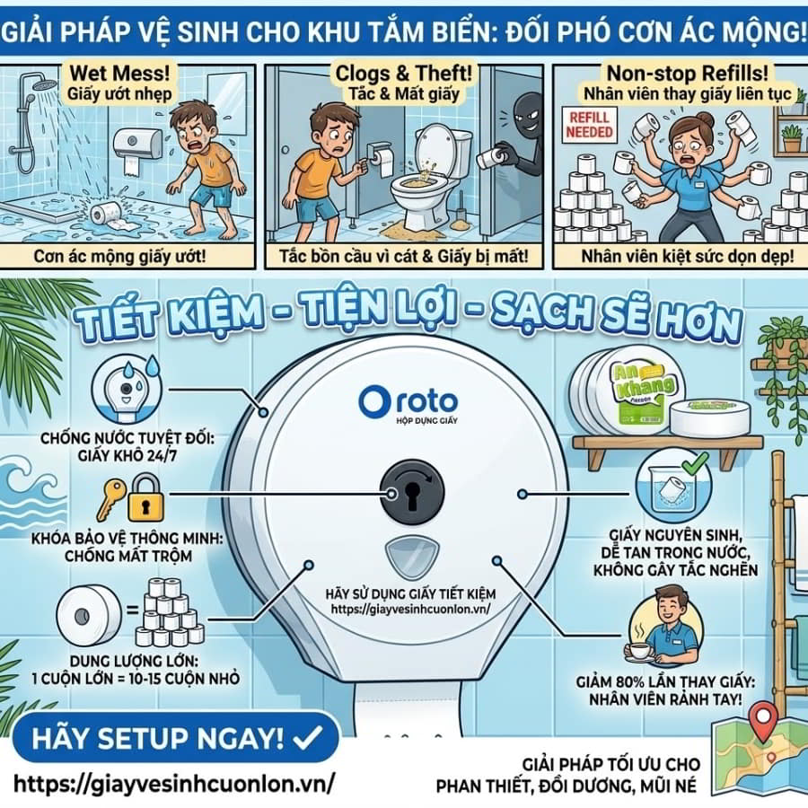 Tư vấn setup nhà vệ sinh công cộng bãi biển Phan Thiết