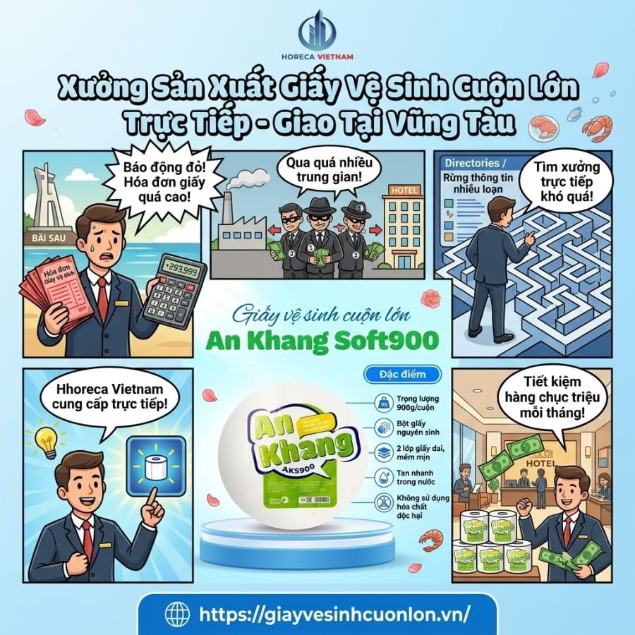 Horeca Việt Nam xưởng sản xuất giấy vệ sinh vũng tàu uy tín