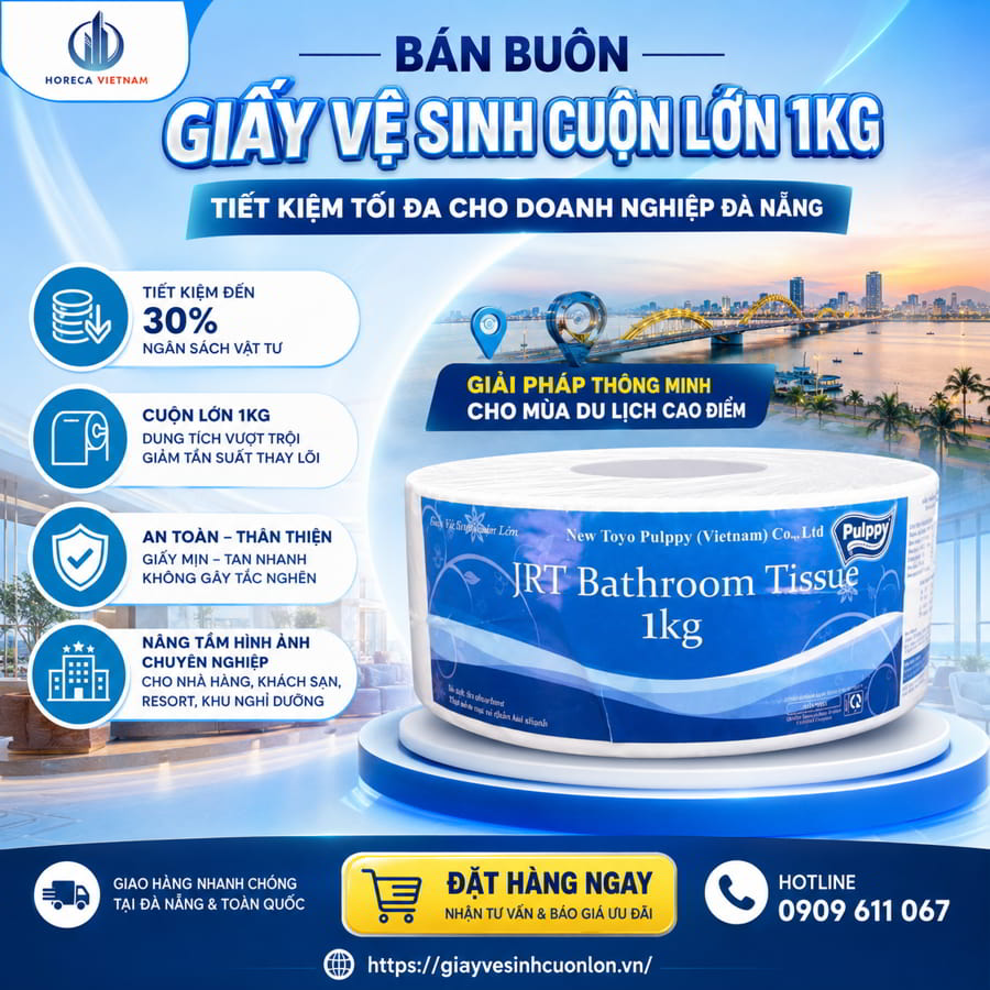 Cung cấp giấy vệ sinh cuộn lớn 1kg tại Đà Nẵng uy tín giá sỉ tốt nhất tại Horeca Việt Nam