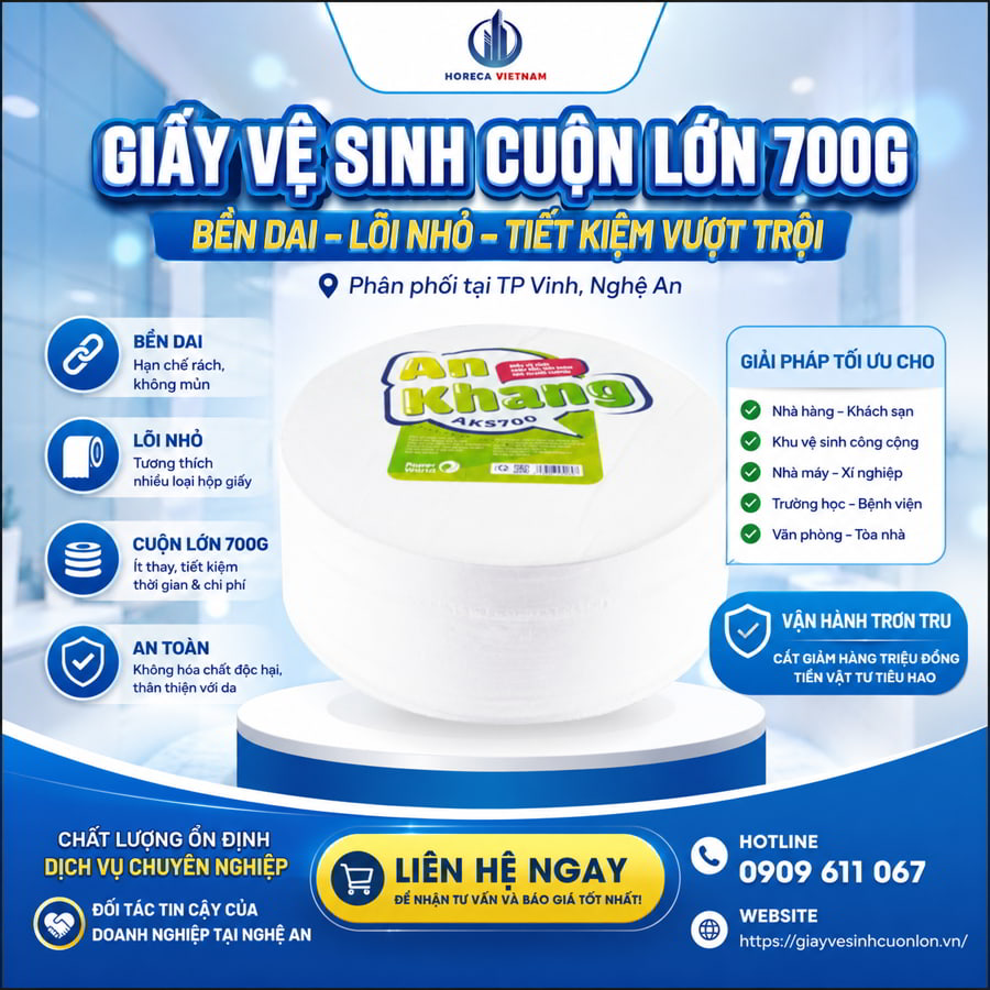 Mua giấy vệ sinh cuộn lớn 700g tại Nghệ An uy tín giá sỉ tốt nhất tại Horeca Việt Nam