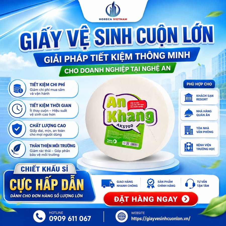Bảng giá giấy vệ sinh cuộn lớn Nghệ An mới nhất tại Horeca Việt Nam