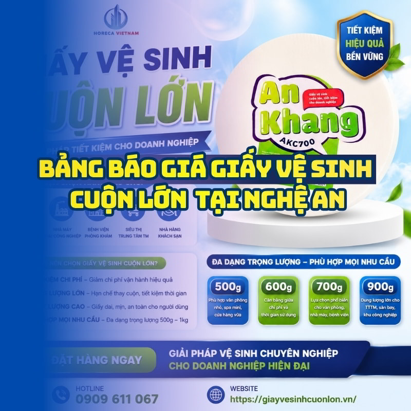 Bảng giá giấy vệ sinh cuộn lớn Nghệ An uy tín giá tốt nhất tại Horeca Việt Nam