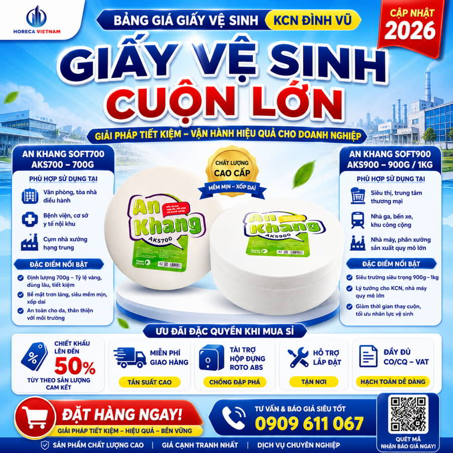 Báo giá sỉ giấy vệ sinh kcn đình vũ mới nhất tại Horeca Việt Nam