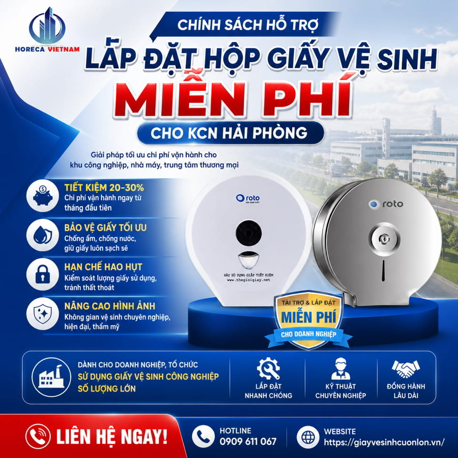 Chính sách hổ trợ lắp hộp giấy vệ sinh miễn phí hải phòng tại Horeca Việt Nam