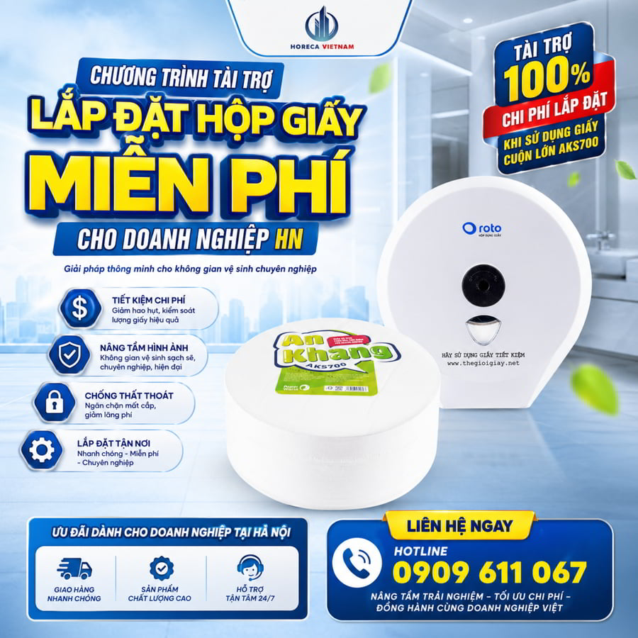 Chương trình tài trợ hộp giấy vệ sinh tại Hà Nội tại Horeca Việt Nam