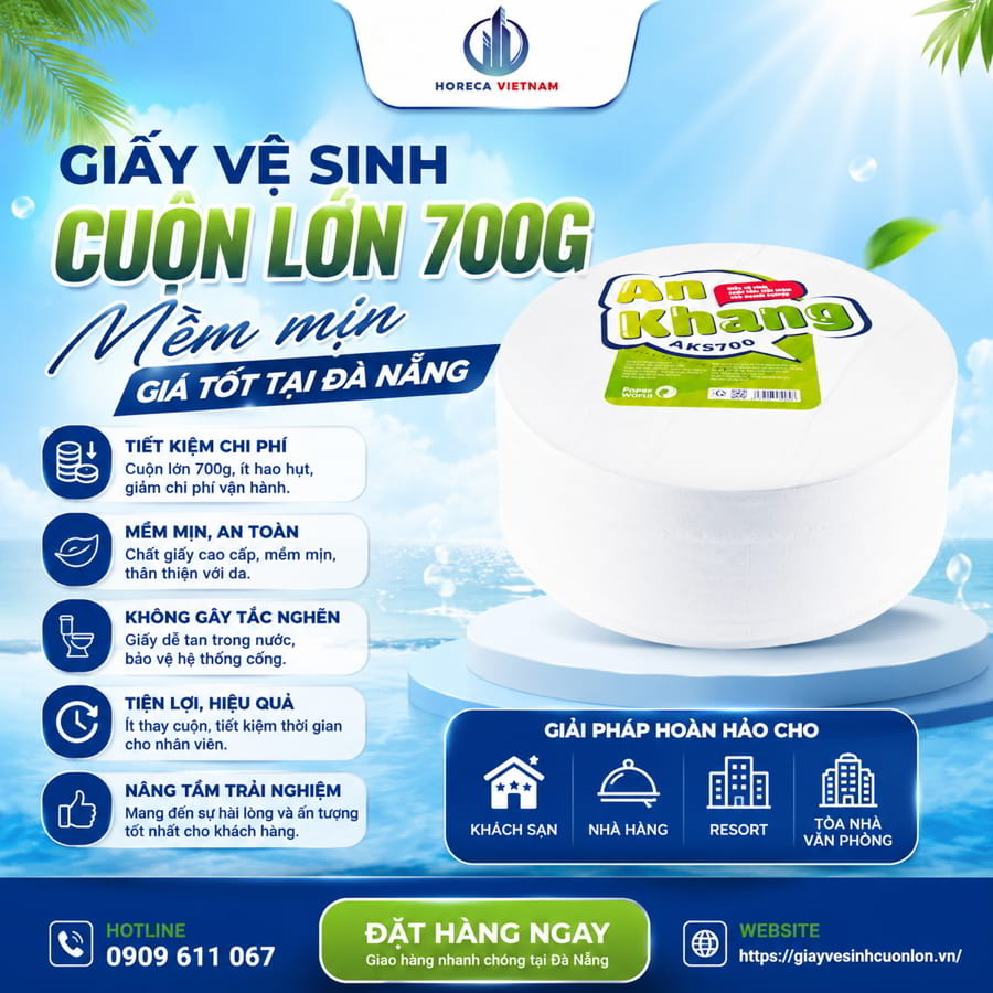 Chuyên cung cấp giấy vệ sinh cuộn lớn 700g tại Đà Nẵng uy tín giá sỉ tốt nhất tại Horeca Việt Nam