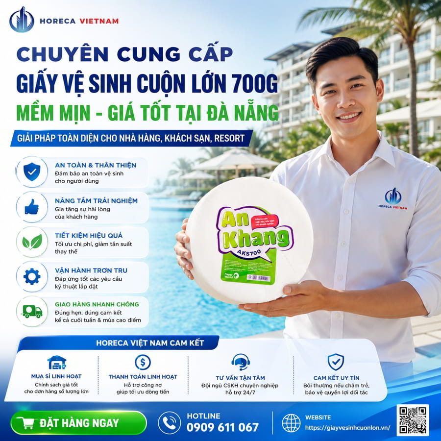 Chuyên cung cấp giấy vệ sinh cuộn lớn 700g tại Đà Nẵng uy tín giá tốt nhất tại Horeca Việt Nam