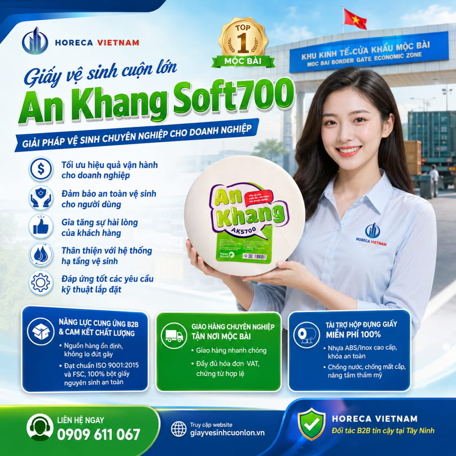 Cung cấp giấy vệ sinh cho khu kinh tế Mộc Bài chính hãng cao cấp giá tốt nhất tại Horeca Việt Nam