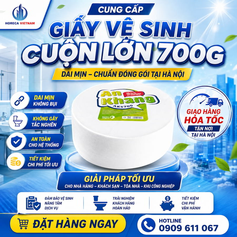 Cung cấp giấy vệ sinh cuộn lớn 700g tại Hà Nội uy tín giá sỉ tốt nhất tại Horeca Việt Nam