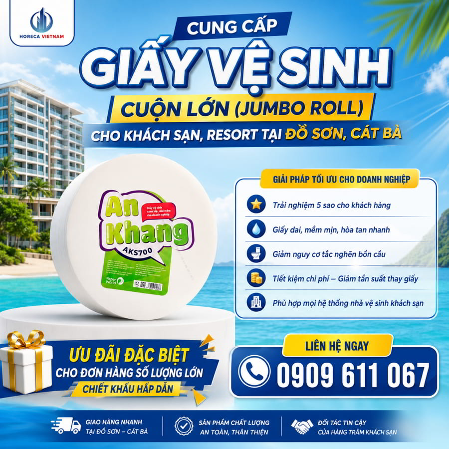 Cung cấp giấy vệ sinh cho khách sạn đồ sơn uy tín giá sỉ tốt nhất tại Horeca Việt Nam
