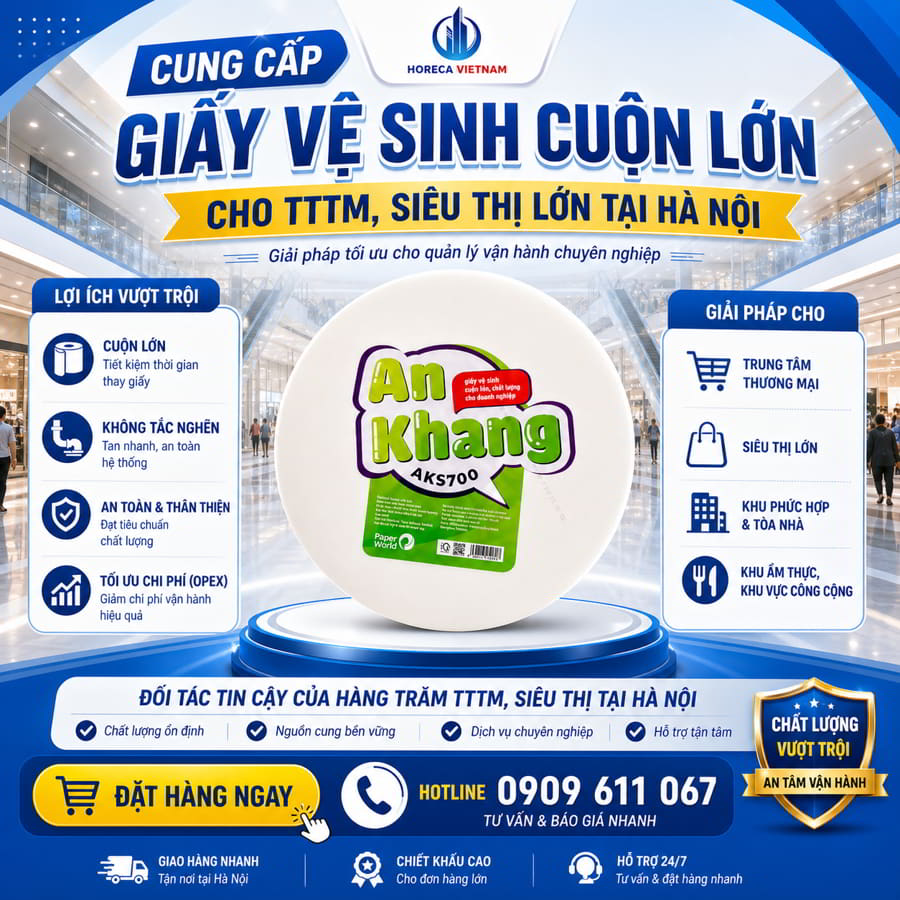 Nhà cung cấp giấy vệ sinh trung tâm thương mại Hà Nội uy tín