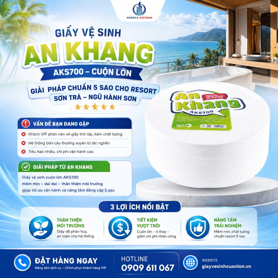 Cung cấp giấy vệ sinh cho resort Đà Nẵng uy tín giá sỉ tốt nhất giao hàng tận tại Horeca Việt Nam
