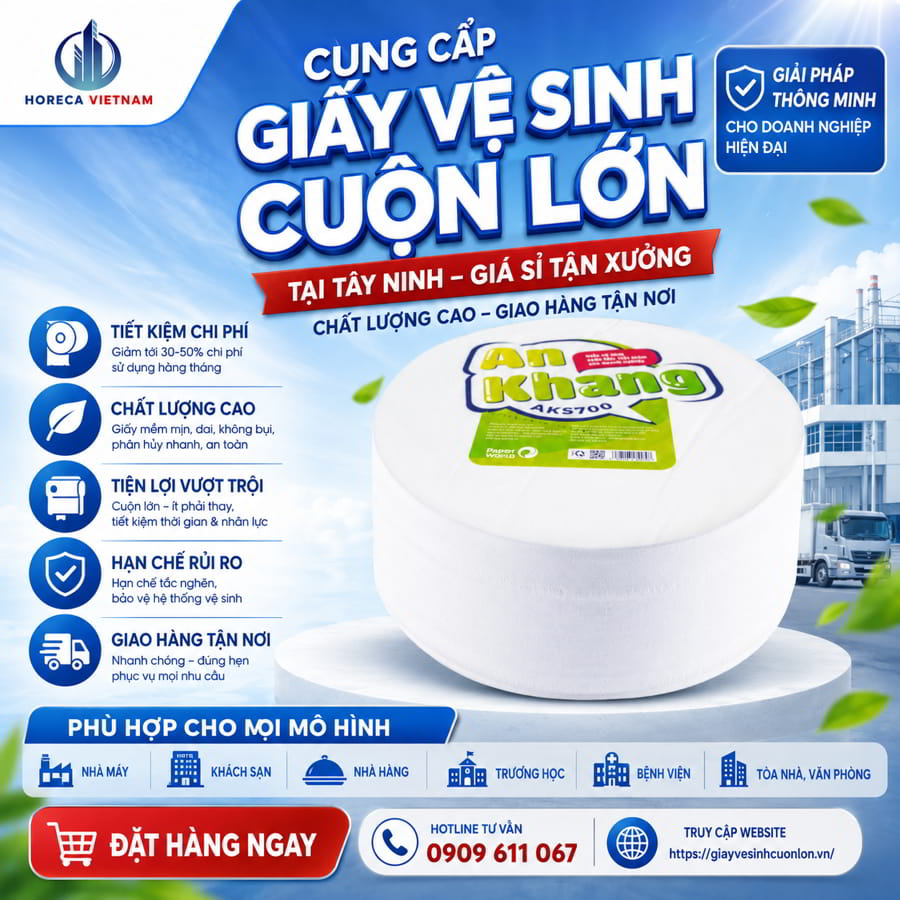 Cung cấp Giấy vệ sinh cuộn lớn tại Tây Ninh uy tín giá sỉ tốt nhất tại Horeca Việt Nam
