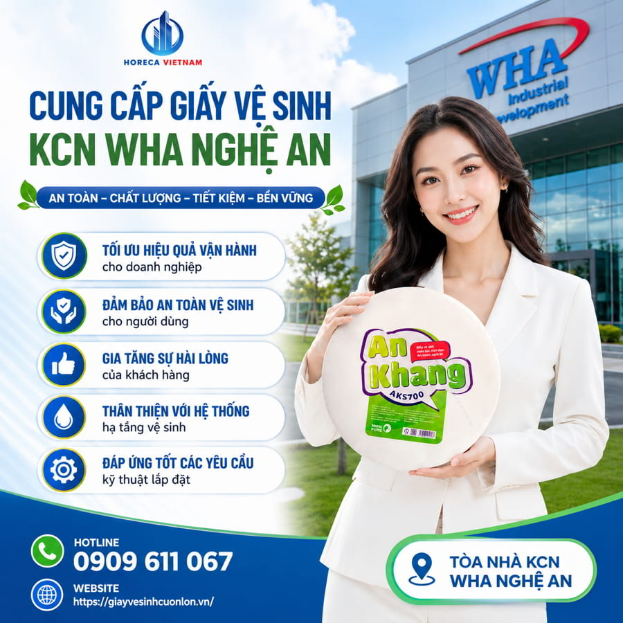 Cung cấp giấy vệ sinh KCN Wha Nghệ An cao cấp chất lượng cao giá tốt tại Horeca Việt Nam