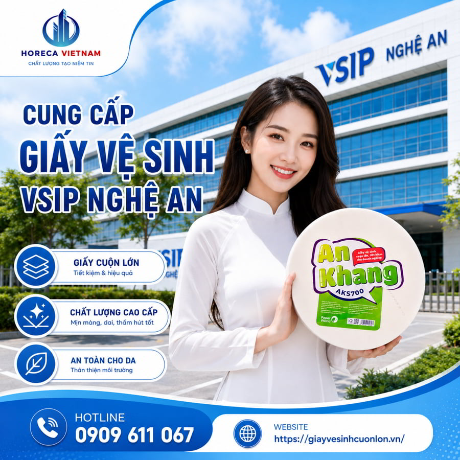 Cung cấp giấy vệ sinh VSIP Nghệ An uy tín chất lượng cao giá tốt tại Horeca Việt Nam