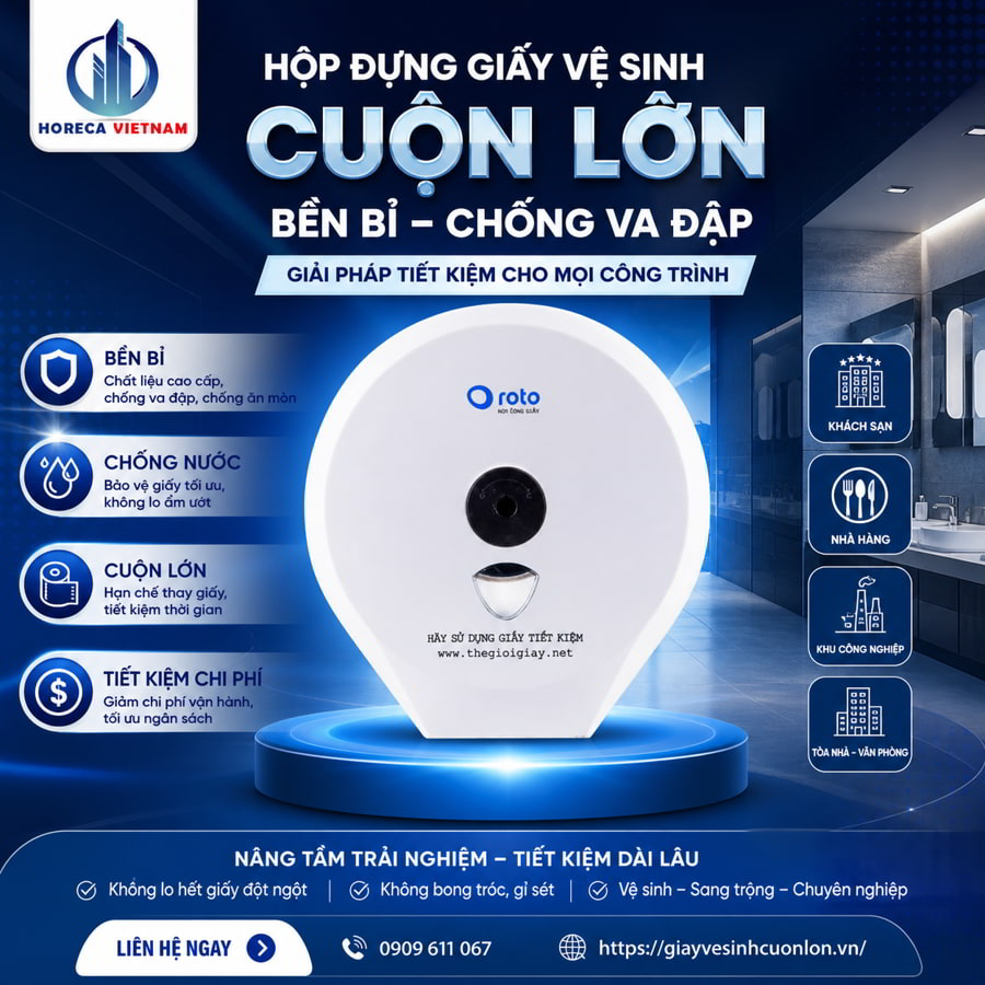 Cung cấp hộp đựng giấy vệ sinh cuộn lớn hải phòng cao cấp tại Horeca Việt Nam
