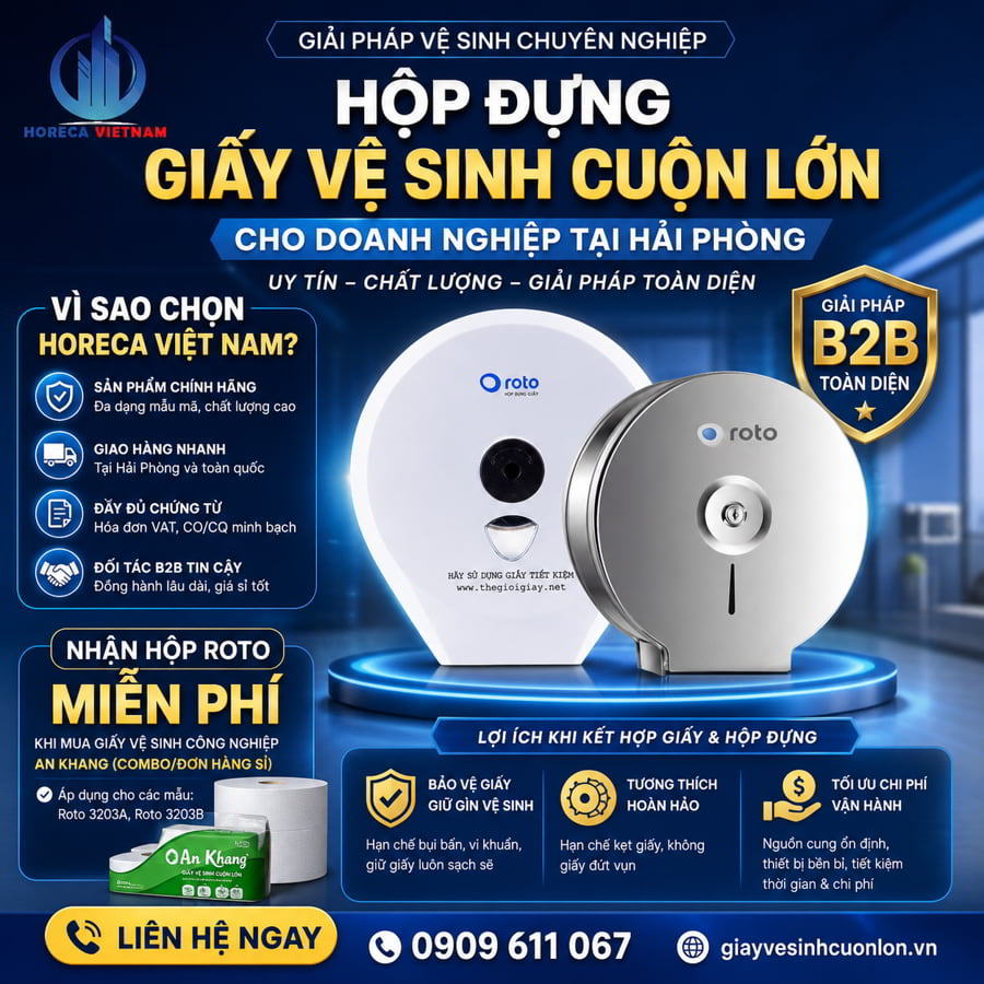Cung cấp hộp đựng giấy vệ sinh cuộn lớn hải phòng cao cấp tại Horeca Việt Nam
