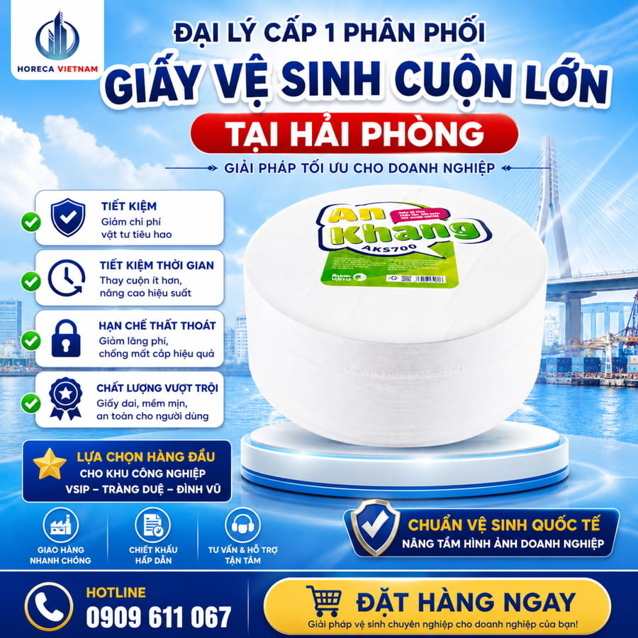 Đại lý giấy vệ sinh cuộn lớn Hải Phòng uy tín giá sỉ tốt nhất tại Horeca Việt Nam
