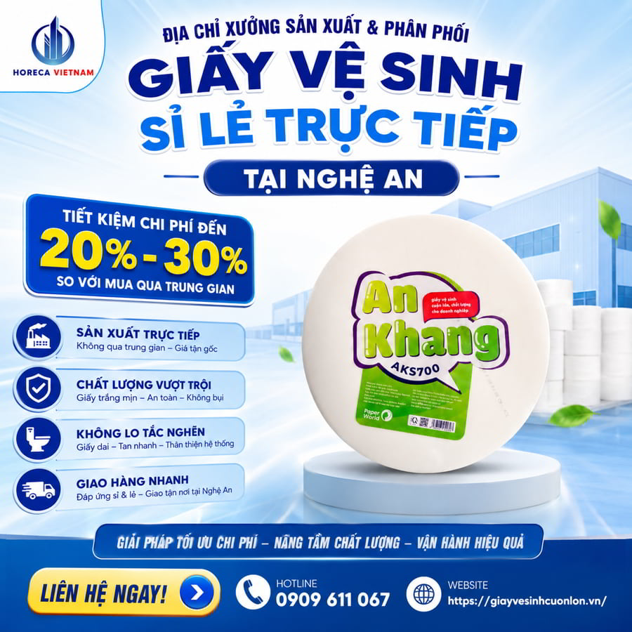 Địa chỉ xưởng phân phối giấy vệ sinh tại Nghệ An uy tín giá sỉ tốt nhất tại Horeca Việt Nam