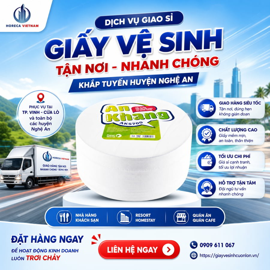 Dịch vụ giao giấy vệ sinh tận nơi tại Nghệ An tốt nhất tại Horeca Việt Nam
