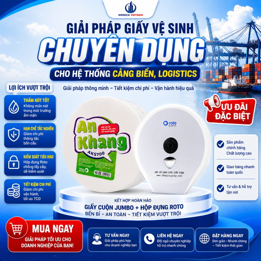 Mua giấy vệ sinh cho cảng biển logistics uy tín giá sỉ tốt nhất tại Horeca Việt Nam