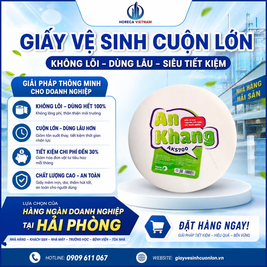 Mua giấy vệ sinh cuộn lớn không lõi hải phòng uy tín giá sỉ tốt nhất tại Horeca Việt Nam