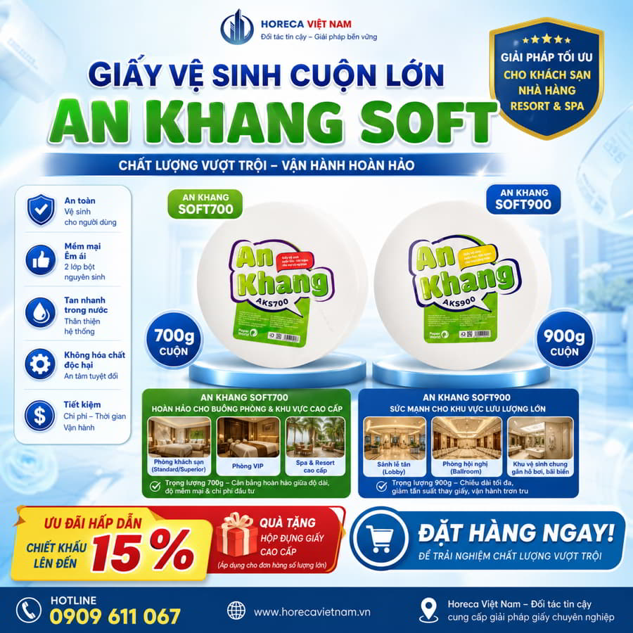 Horeca Viêt Nam cung cấp giấy vệ sinh cho khách sạn đồ sơn uy tín