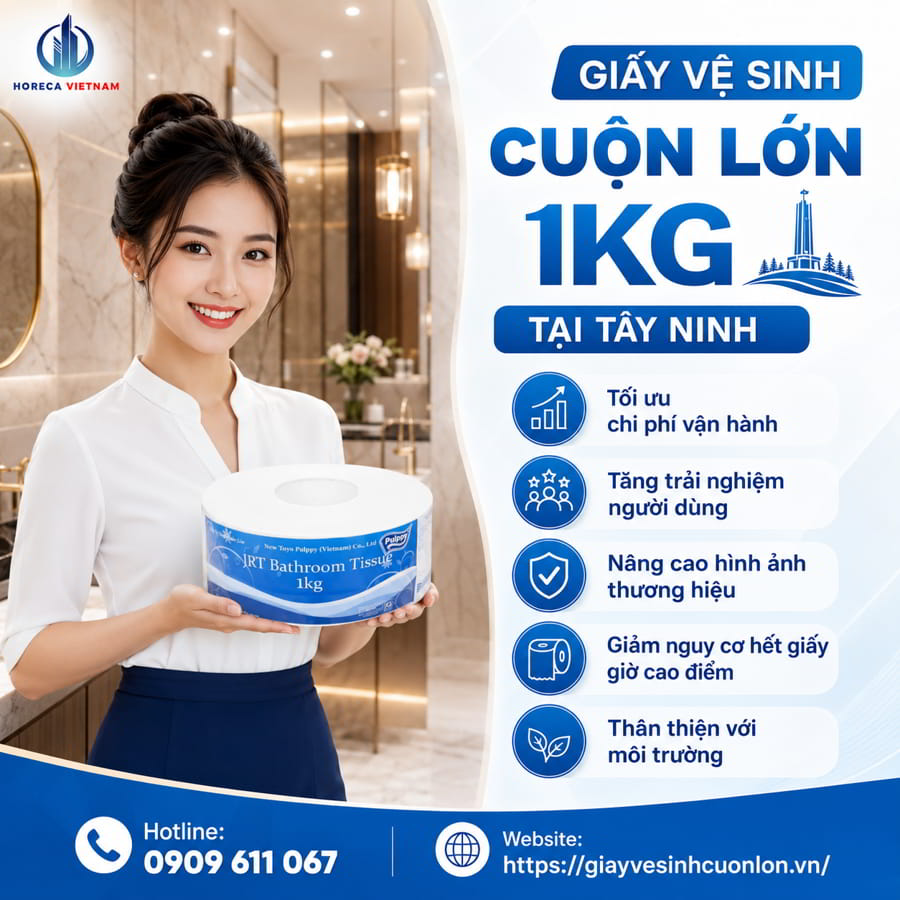 Horeca Việt Nam cung cấp giấy vệ sinh cuộn lớn 1kg tại Tây Ninh uy tín giá tốt