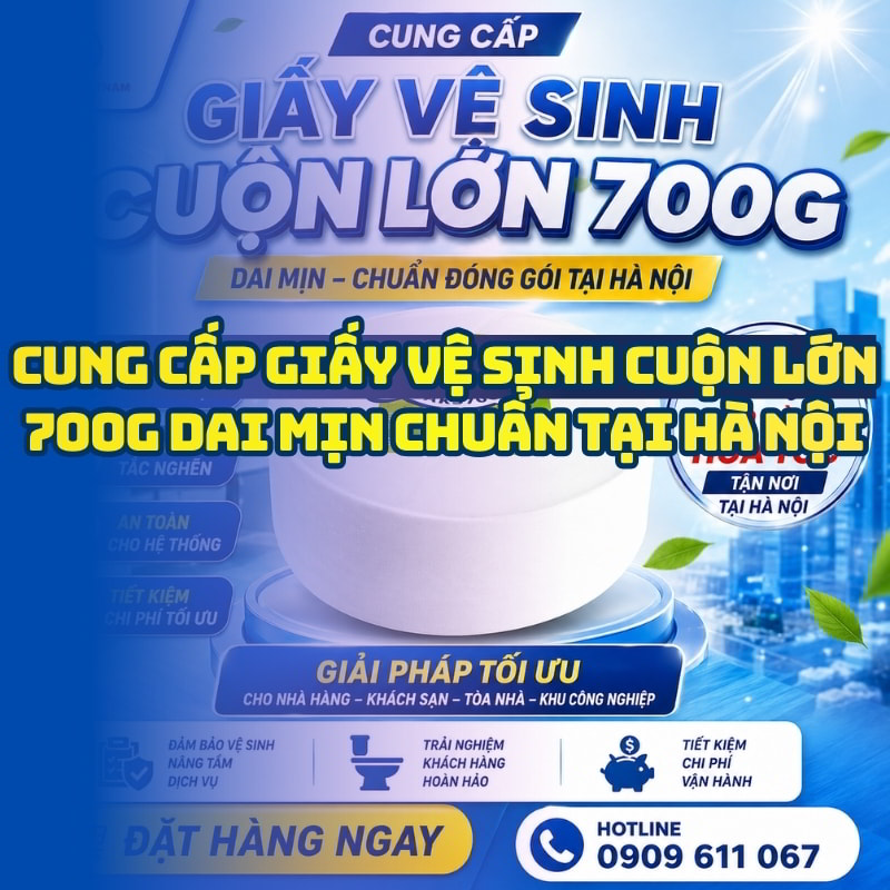 Horeca Việt Nam cung cấp giấy vệ sinh cuộn lớn 700g tại hà nội giá tốt giao hàng tận nơi