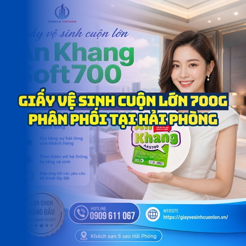 Horeca Việt Nam cung cấp giấy vệ sinh cuộn lớn 700g tại hải phòng giá tốt giao hàng tận nơi
