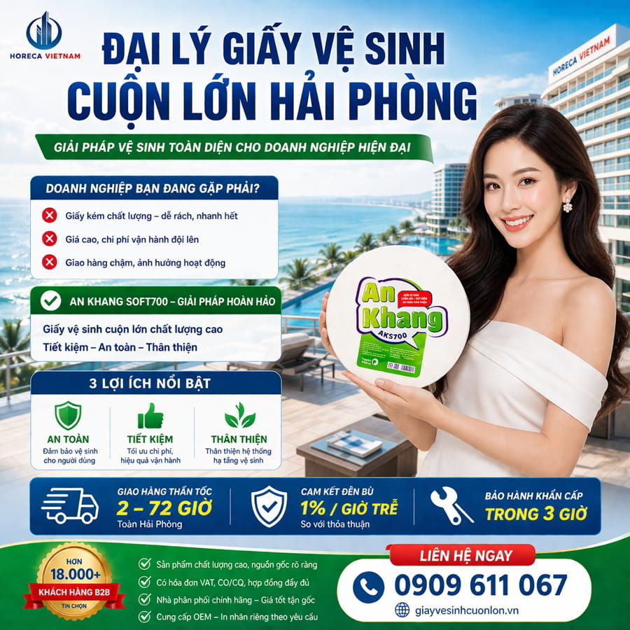 Horeca Việt Nam đại lý giấy vệ sinh cuộn lớn Hải Phòng uy tín giá tốt nhất