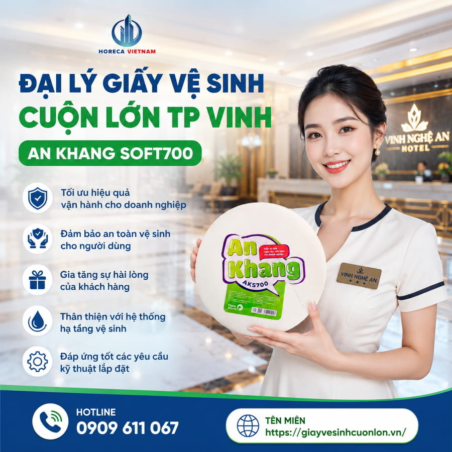 Horeca Việt Nam đại lý giấy vệ sinh cuộn lớn TP Vinh uy tín giá tốt nhất