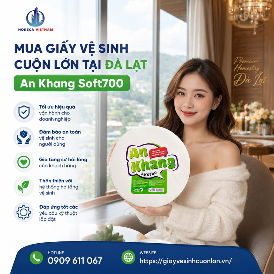 Horeca Việt Nam nguồn cung cấp giấy vệ sinh cuộn lớn tại Đà Lạt chính hãng cao cấp giá tốt nhất