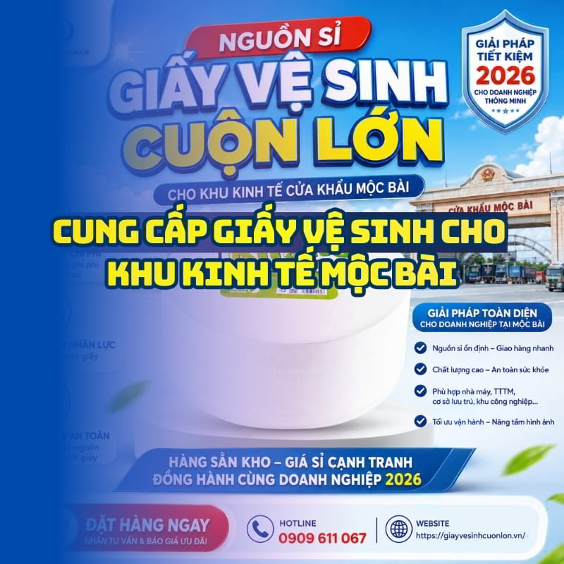 Horeca Việt Nam nhà cung cấp giấy vệ sinh cho khu kinh tế Mộc Bài giá sỉ tốt nhất giao hàng tận nơi