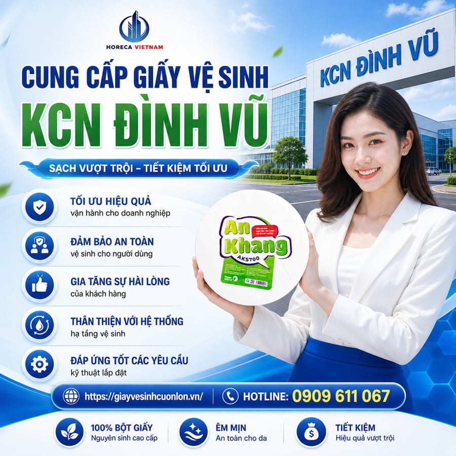 Horeca Việt Nam nhà cung cấp giấy vệ sinh kcn đình vũ uy tín giá tốt nhất
